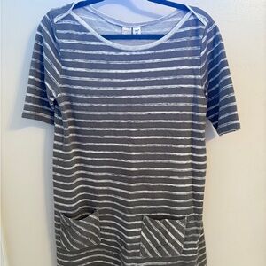 Green and White Striped Dress